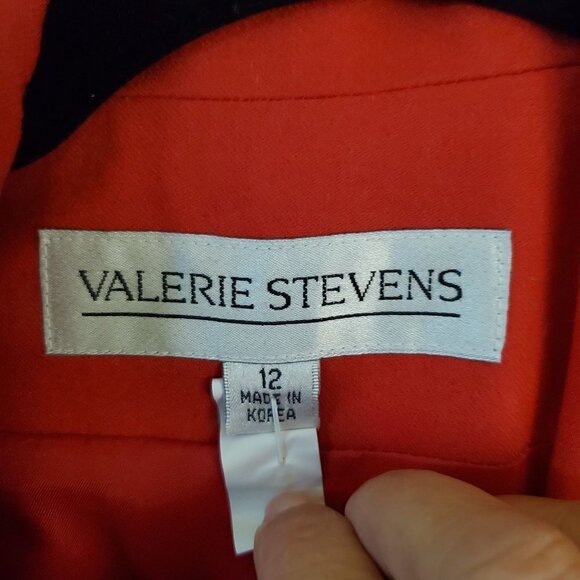 Valerie Stevens Vintage Red Wool Double Breasted Blazer Size 12 - Picture 5 of 7